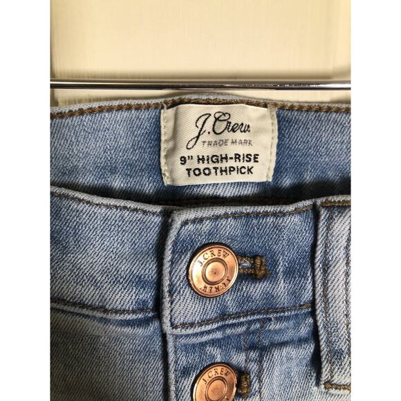 J. Crew Women’s 9” High Rise Toothpick Light Wash Blue Jeans Size 29 - Picture 4 of 10
